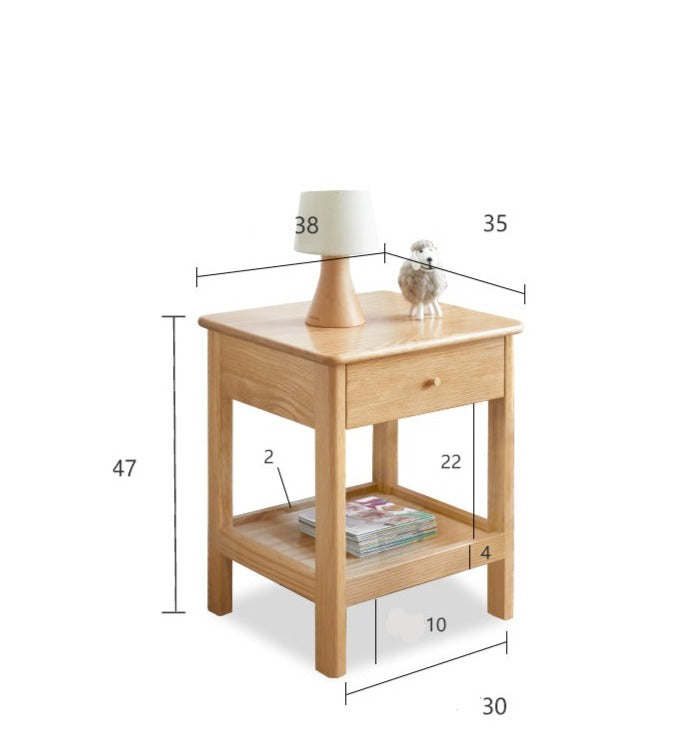 Nightstand, side table Oak solid wood-