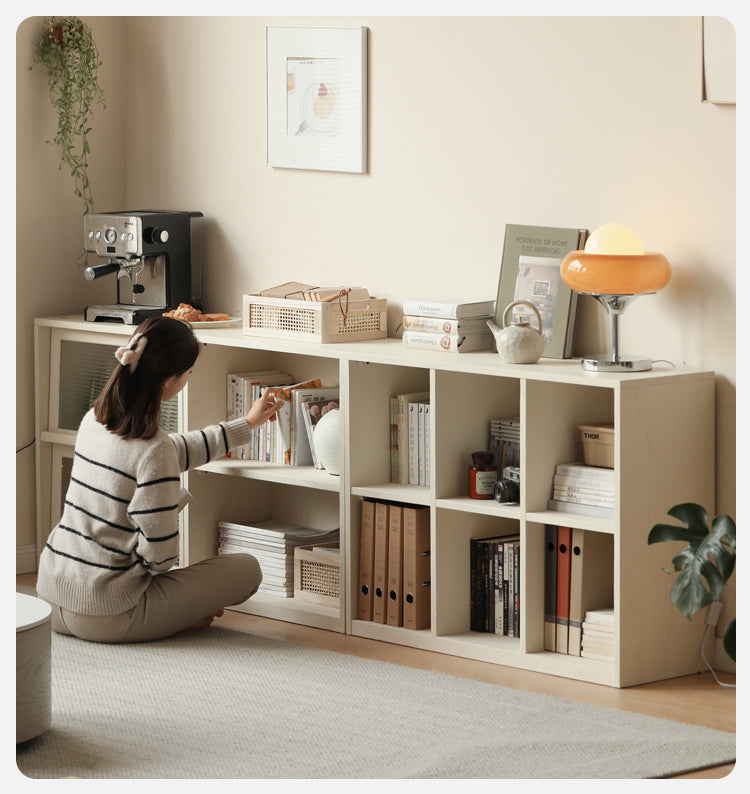 OAK solid wood bookcase cream Office desk-