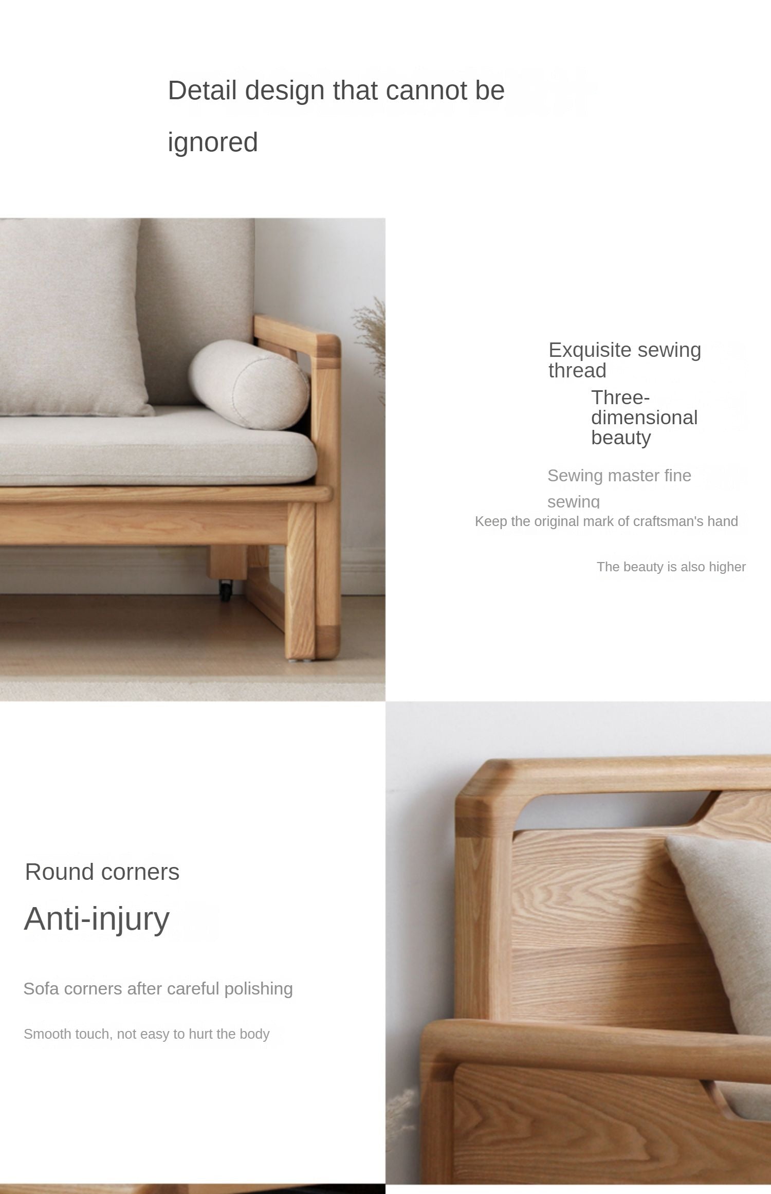 Storage Sleeper sofa Ash solid Wood