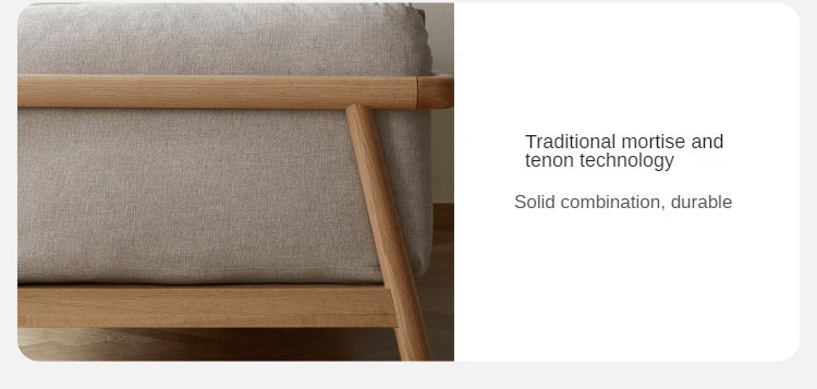 Oak solid wood fabric sofa+
