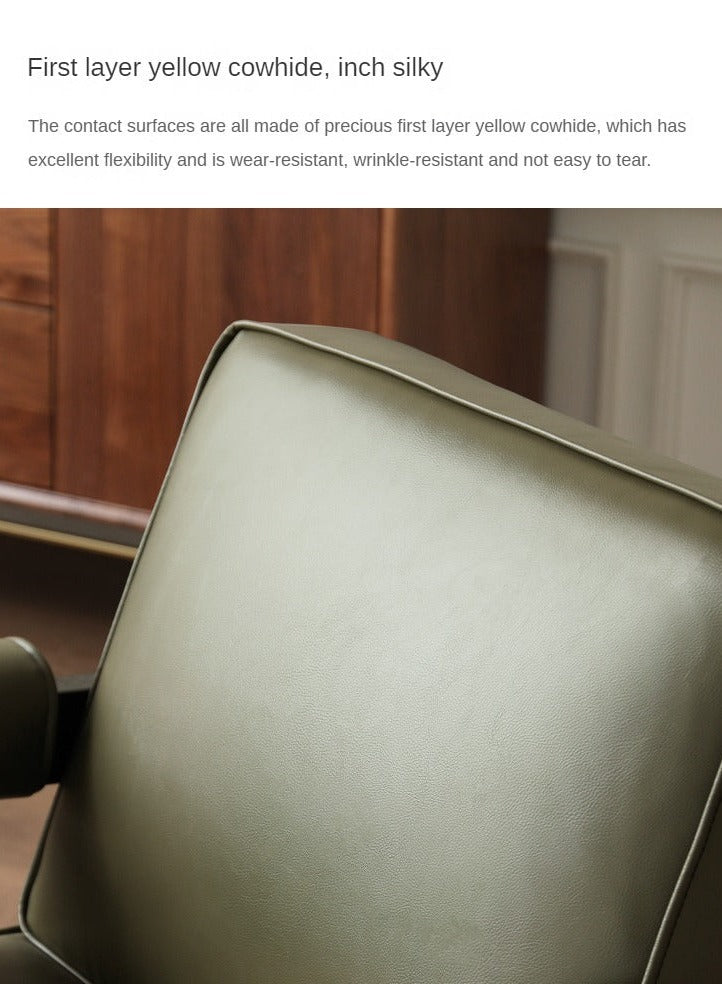 Retro Oak Solid Wood leather armchair*