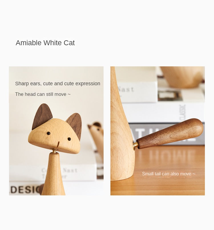 Cat and mouse home cute animal wood decoration"