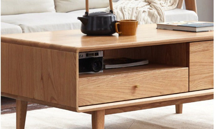 Oak solid wood Nordic coffee table"